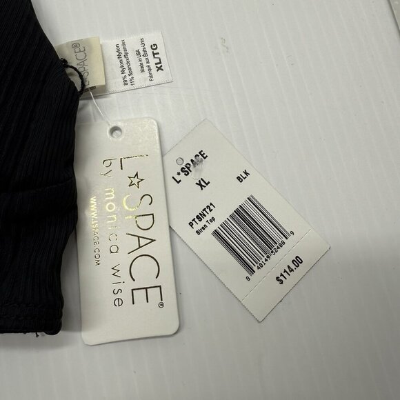 L Space Bikini Top Ribbed Sexy Vixen Pool Beach Black Siren V-Wire Front Size XL - Picture 7 of 10